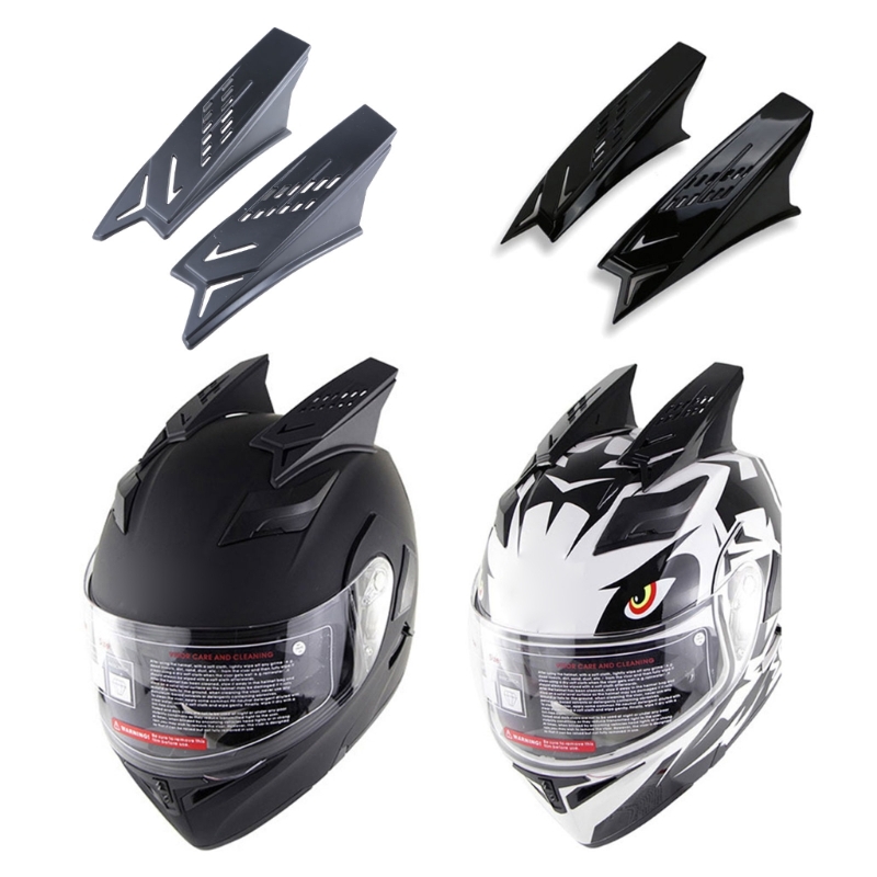 Scooter Helmet Set - 2x Dekorasi Helm Pengisap Tanduk Helm