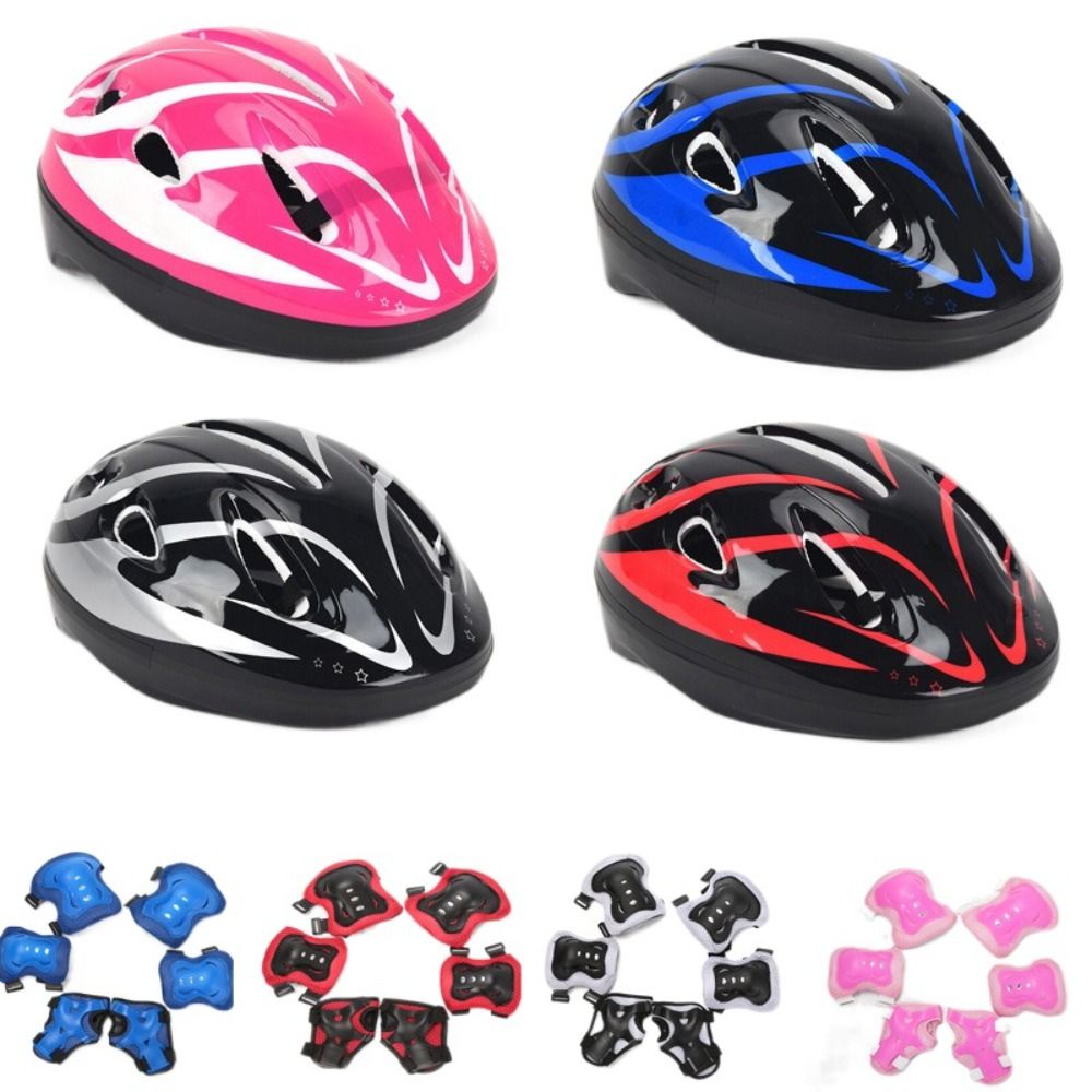 Scooter Helmet Set - Helm anak-anak, bantalan siku lutut, Pelindung