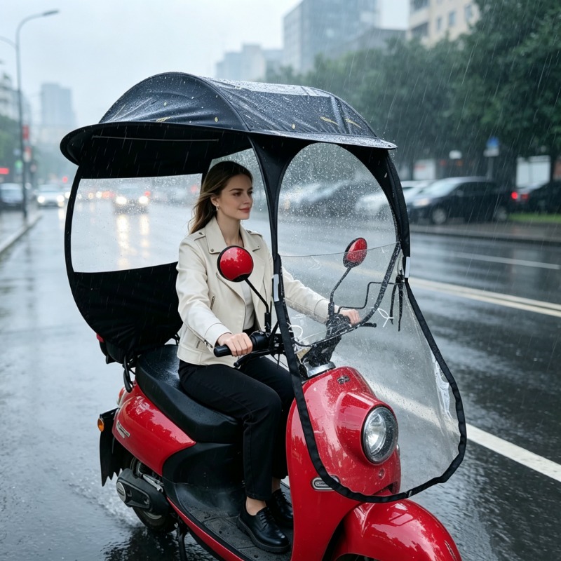 Electric Scooter Rain Cover - Pelindung Matahari Sepeda Listrik Tahan Angin