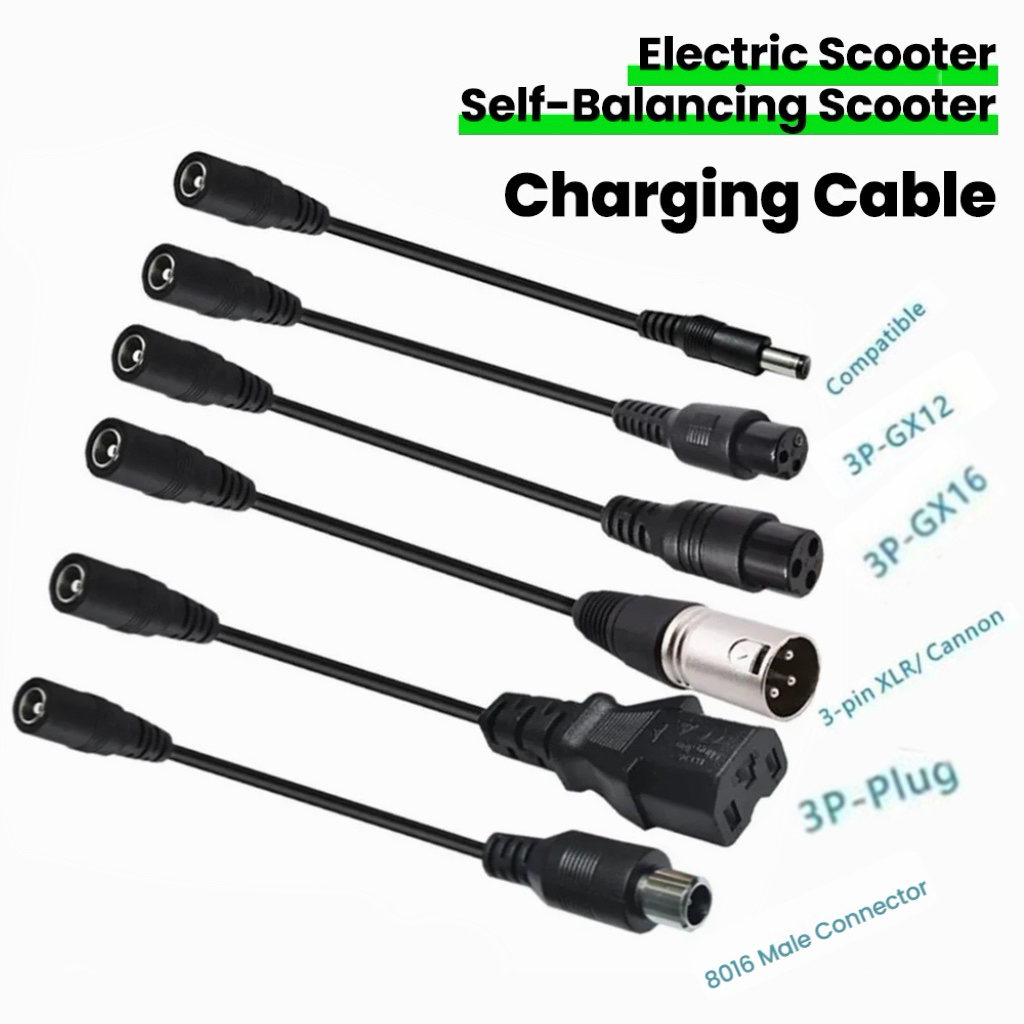 Electric Scooter Charger - DC5.5MM Ke M12/M16/8016/5525/3Pin XLR/3P GX12 GX16