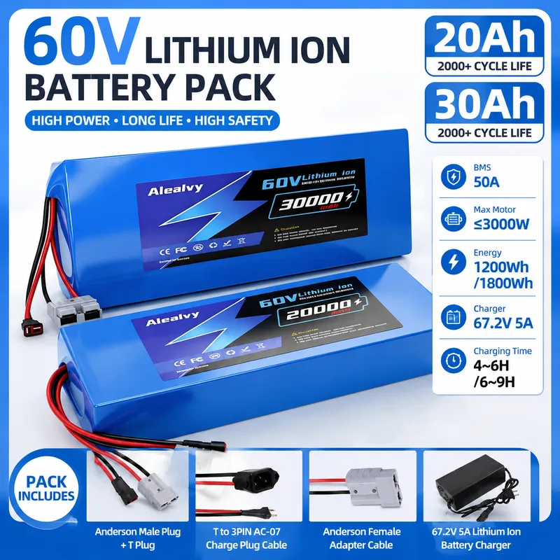 Paket Baterai Lithium 60V 20AH - 60V 30Ah 21700 Battery Pack ulasan dan harga