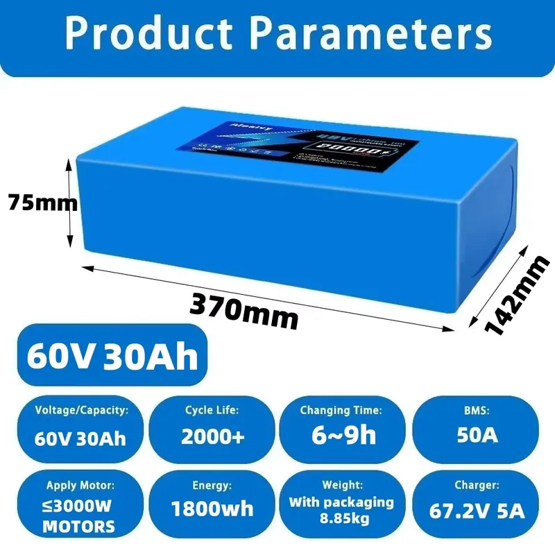 Paket Baterai Lithium 60V 20AH - 60V 30Ah 21700 Battery Pack ulasan dan harga